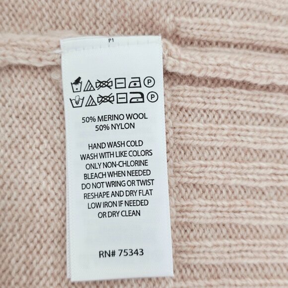 NWT Aspen Merino Wool Knit Sweater Size L Pink - Coquette - Picture 8 of 8